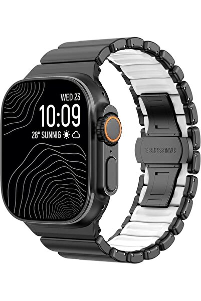 GENERAL Stainless Steel Bracelet with Folding Buckle for Apple Watch Ultra 49...