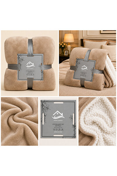 Afkar Albayet Nefir Premium Double-Sided Winter Blanket 220X240 cm |   Velvet...