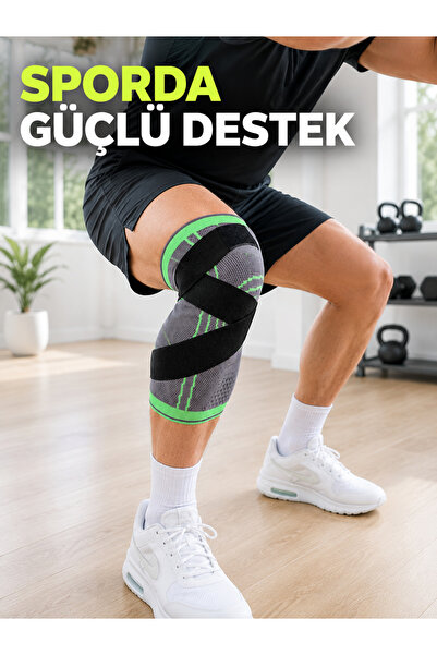 FTA TİCARET Knitted Sports Knee Brace Flexible Knee Protector with Adjustable...