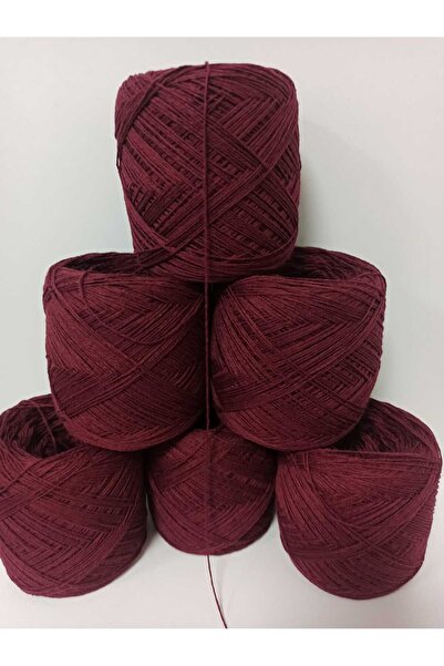 İPEK YÜN İPLİK DÜNYASI Koton Pamuk Örgü İpi Tığlık (1mm) (Bordo) 100gr