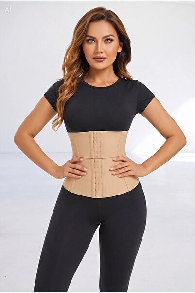 Kum Saati Etkisi Yaratan Ten Rengi Agraflı Ultra Fit Latex Bel Şekillendirici Korse