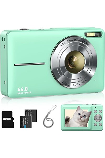 Lecran Digital Camera, Fhd 1080P Camera with 32Gb Memory Card, 2 Batteries, 1...