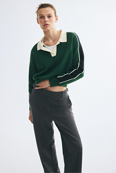 H&M Düz Paçalı Gabardin Pantolon