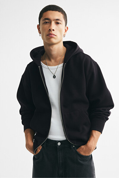 H&M Kapüşonlu ve Fermuarlı Üst Relaxed Fit