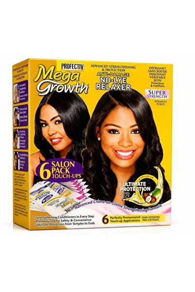 profectiv Mega Growth No-Lye Hair Relaxer Kit, Super Strength, 6 Touch-Up App...