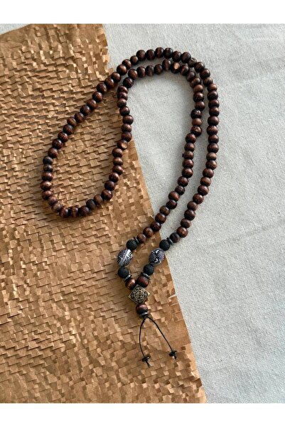 Lento Design Erkek Ahşap Boncuklu Kolye – Antik Figürlü Uzun Kolye, Vintage T...