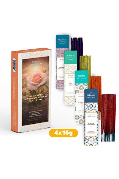 Bhagwan Incense Fecioara Maria — tămâie devoțională 4x15g - Cadou spiritual d...