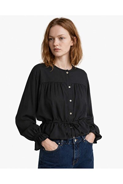 HAKKE Shirt with Ribbed Cuff Detailing and Tie-Up Fastening
