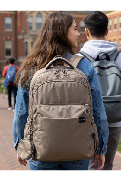 KY Dp Casual a Quality Mink 6 External Zipper Compartments Water Repellent Sc...