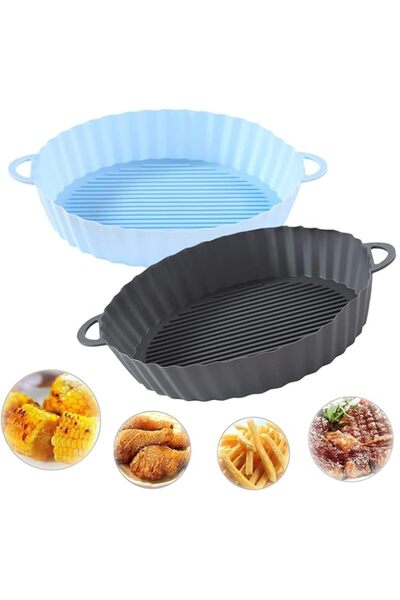 Generic Air Fryer Silicone Pot, 2Pcs Air Fryer Silicone Liners Round Food Saf...