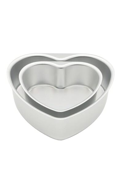 Generic THE WHITE SHOP Aluminum Heart Shaped Cake Pan Set DIY Baking Tool wit...