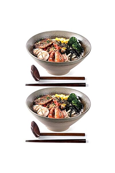 Generic NJCHARMS Ceramic Ramen Bowls set, Noodles Soup Bowls, 2 Sets (6 Piece...