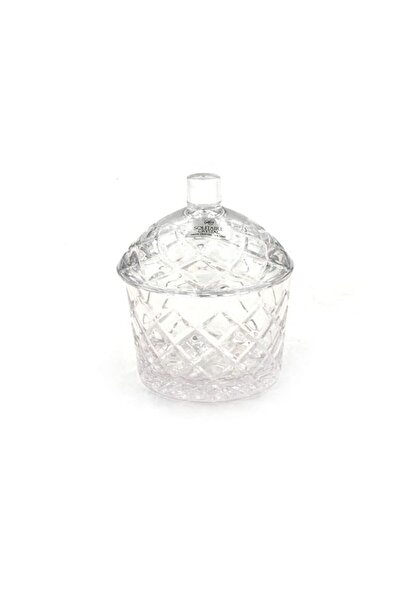 Generic SOLITAIR 12x11cm Diamond Crystal Sugar Bowl with Lid – Fine Cut Design
