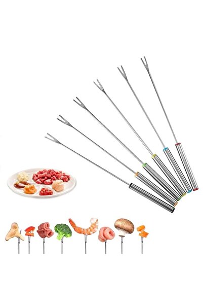Generic Stainless Steel Fondue Forks, Color-Coded Cheese Fondue Fork Stainles...