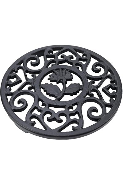 Generic Tazweeq Round Cast Iron Trivet, 12 cm Heavy Duty Vintage Flower Cast ...