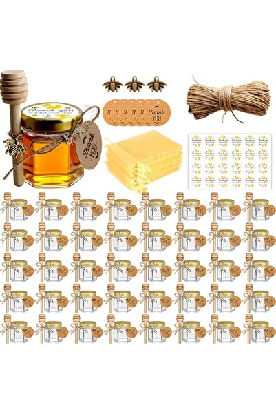 Generic Adabocute 20 Pack Mini Honey Jars - Elegant Glass Honey Pot With Hone...