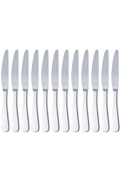 Generic Basics Stainless Steel Dinner Knives With Round Edge, Pack of 12, Silver