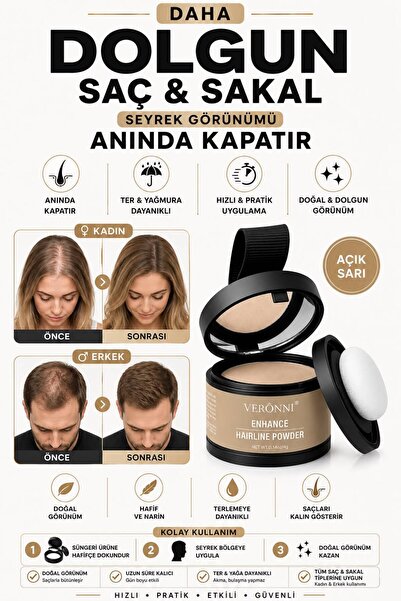 BLUE Skin Care Saç Kapatıcı Yeni Nesil Saç Kıran Saç Dolgunlaştırıcı Açık Sar...