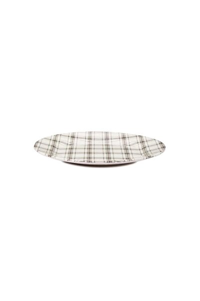 Generic Claytan Plaid Black Chop Plate 31 Cm