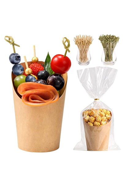 Generic THE WHITE SHOP 14 Oz Charcuterie Cups With Sticks & Bags, Paper Snack...