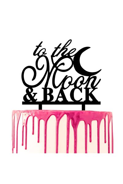 Generic CARISPIBET Decorating Cake Topper with Script to The Moon and Back Ca...