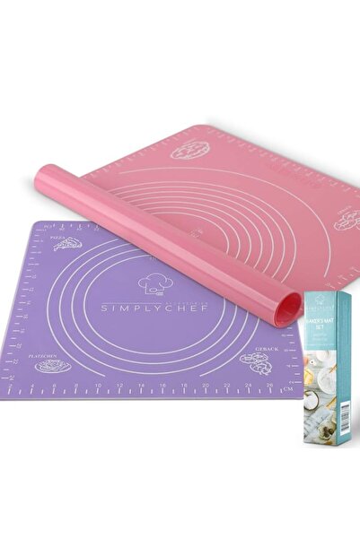 Generic Set of 2 Silicone Baking Mats | Non-Stick Mat with Measurements |Knea...