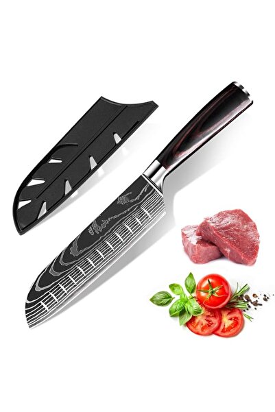 Generic Santoku Knife 7 inch, Professional Kitchen Knives High Carbon Stainle...