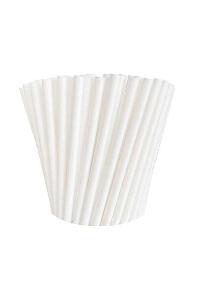 Generic 100 Pack White Biodegradable Paper Straws, Eco-Friendly Disposable St...