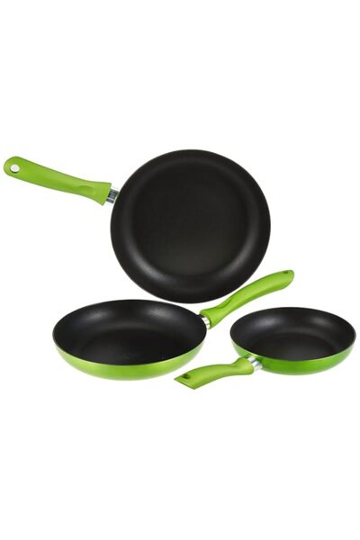Generic Tognana Grancuci Shiny Green 3 Pans Set, 20/24/28 Cm Diameter