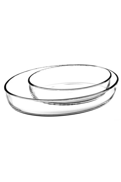 Generic Borcam Glass Casseroles (Set of 2, 159033, Clear)