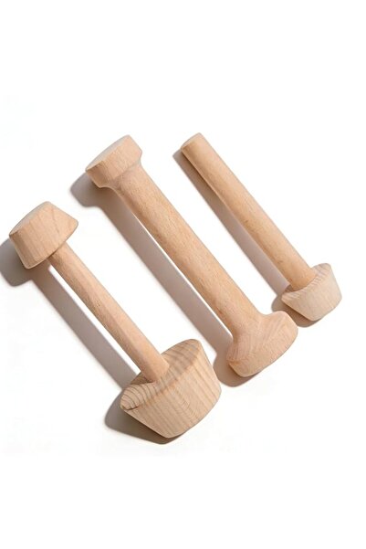 Generic 3-Piece Wooden Tart Tamper Set – Double-Sided Moulds for Egg Tarts & ...