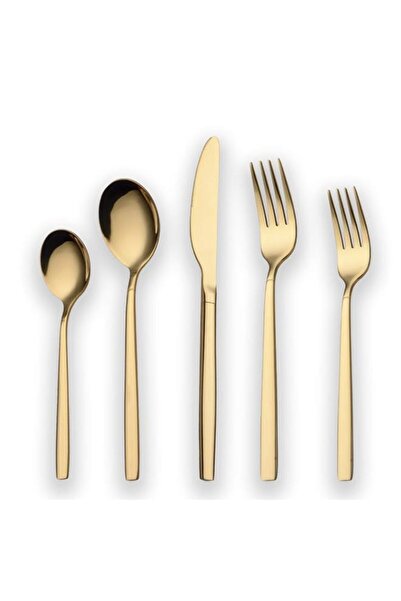 Generic Berglander 20 Piece Titanium Gold Plated Stainless Steel Flatware Set...