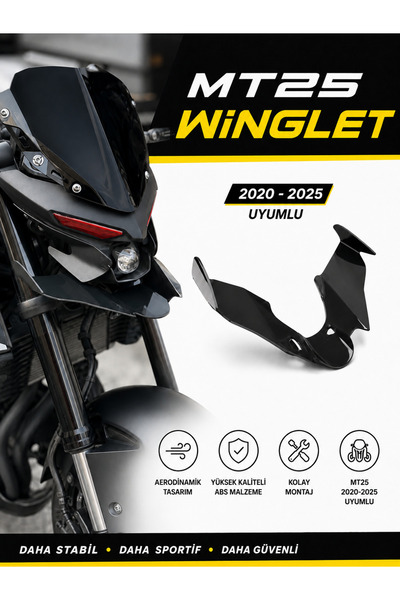 MT25 WİNGLET 2020-2025 SİYAH SPOR