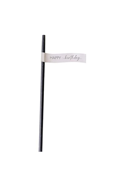 Generic Ginger Ray 16 Pcs Paper Straws With Birthday Party Decoration, Black ...