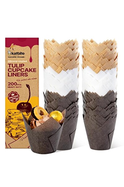 Generic katbite Tulip Cupcake Liners 200PCS, Muffin Baking Cupcake Liners Hol...