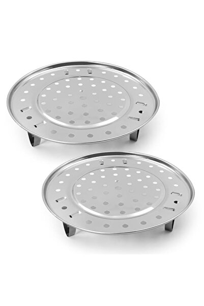 Generic 8.5" Stainless Steel Steamer Rack 2-Pack, Steam Tray with Removable L...
