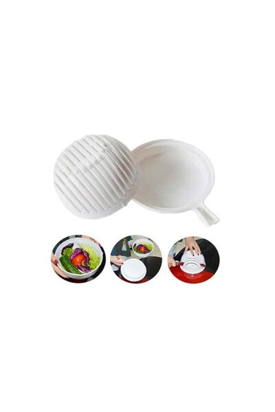 Generic Salad Cutter Bowl White 10X5X10Centimeter