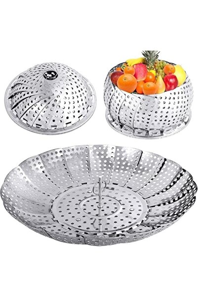 Generic Stainless Steel Vegetable Steamer Basket, Collapsible Food Steaming I...