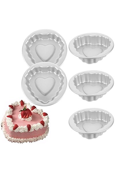 Generic 5pcs Baking Molds, Wedding Love Heart Shape Mini Tart Pan Molds for B...