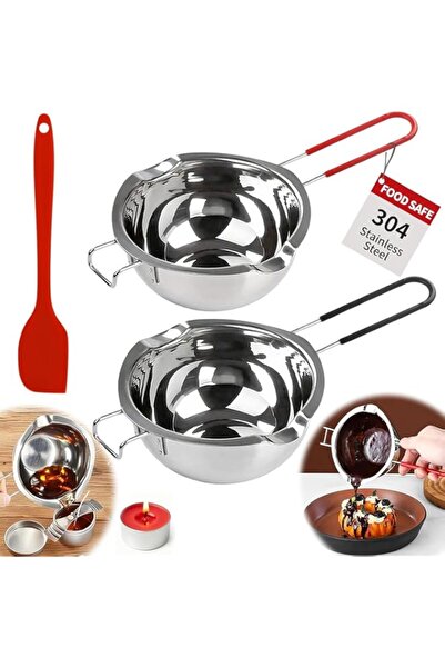 Generic 2 Pack 480ml Chocolate Melting Pot - 304 Stainless Steel Water Bath M...