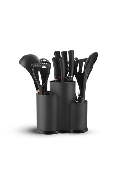 Generic BERAM 12-Piece Kitchen Knife & Utensil Set with Holder, Stainless Ste...