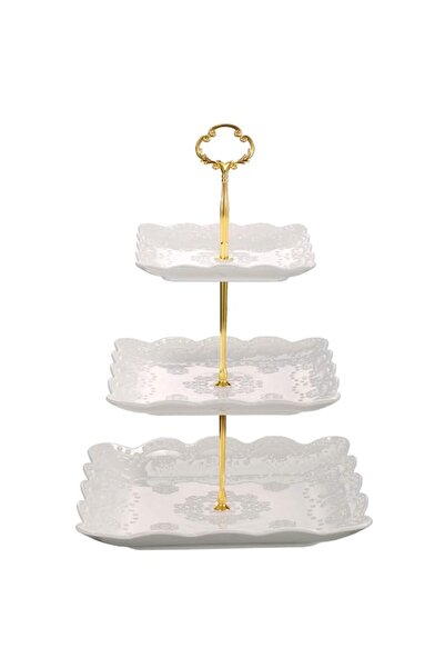 Generic Sumerflos 3 Tier Porcelain Cupcake Stand, Tiered Serving Cake Stand, ...