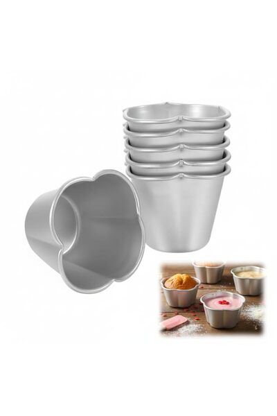 Generic 6Pcs Aluminum Cake Set, Aluminum Flower Shaped Cake Set, Flower Shape...