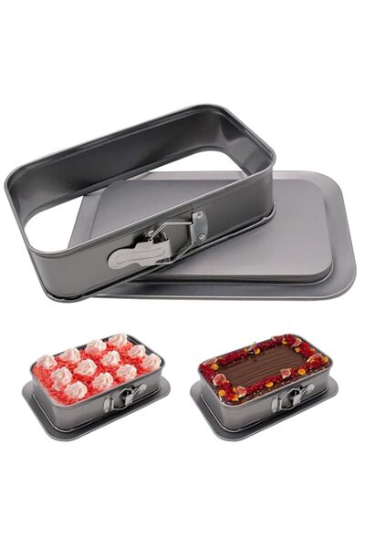 Generic Rectangular Springform Pan, Rectangle Cake Pan with Removable Bottom,...