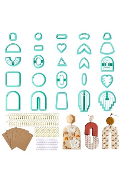 Generic TAINSKY Polymer Clay Cutters Set, 25 Shapes Clay Earring Cutters with...