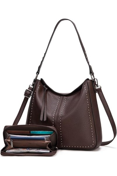 Montana West Wrangler Hobo Bags for Women Vegan Leather Top Handle Shoulder P...