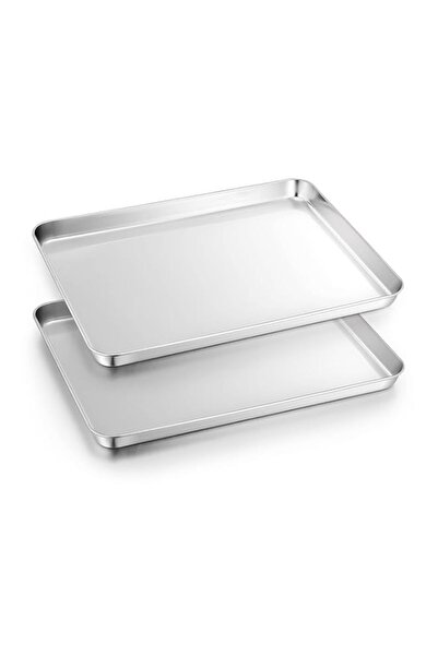 Generic Herogo Baking Tray Set of 2, Stainless Steel Oven Tray for Baking Coo...