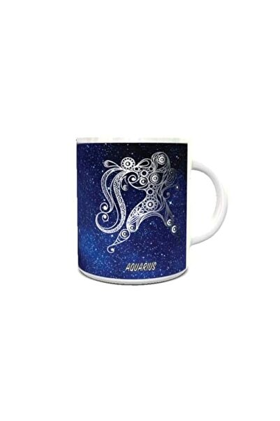 Generic imPRESS White Ceramic Coffee Mug with Zodiac Sign Aquarius Design