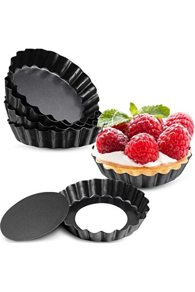 Generic YelaJoy 6 Pieces Mini Tart Pan with Removable Bottom, 4 Inch- Nonstic...
