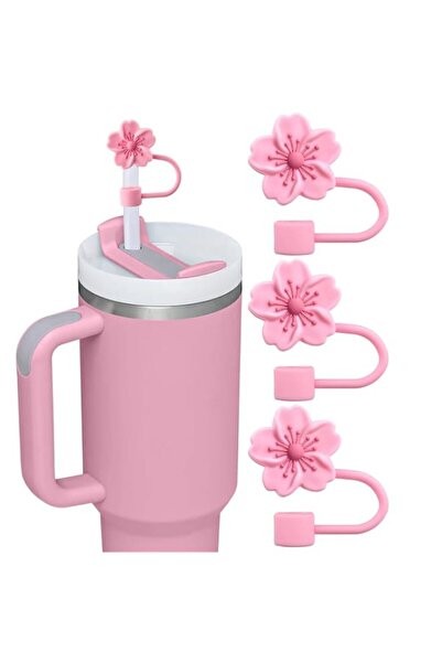 Generic Flower Straw Cover Cap for Stanley Cup, 3Pcs Straw Toppers Accessorie...